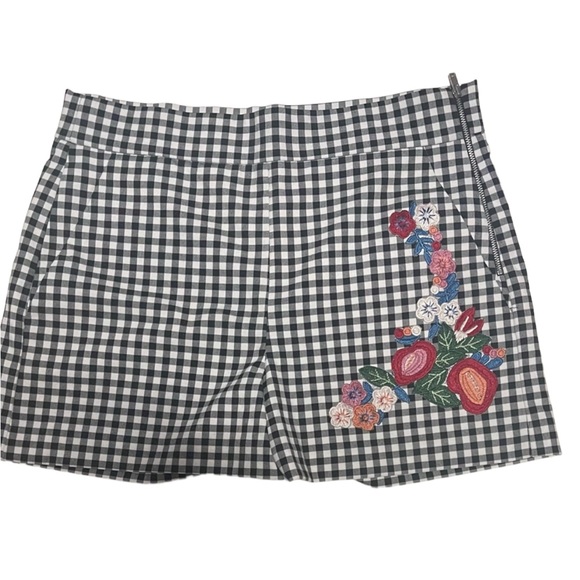 ZARA beautiful shorts black/white with floral pattern. Size L. Side zipper. - Picture 10 of 13